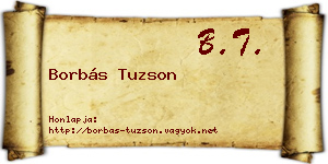 Borbás Tuzson névjegykártya